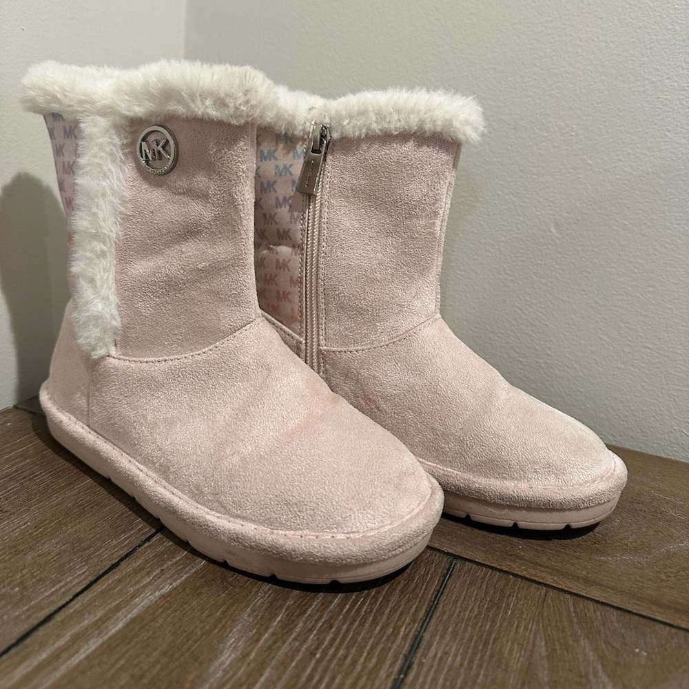 Michael Kors Girls Faux Fur Suede Boot Pink Multi Toddler Girl’s Size 12